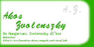 akos zvolenszky business card